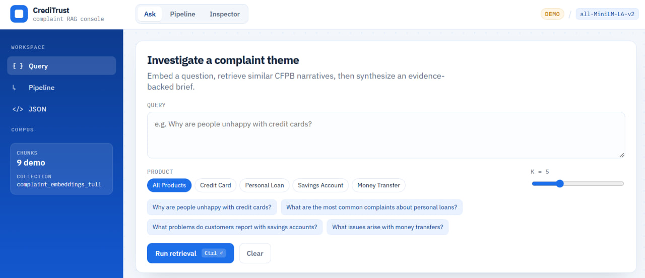 RAG Complaint Chatbot preview